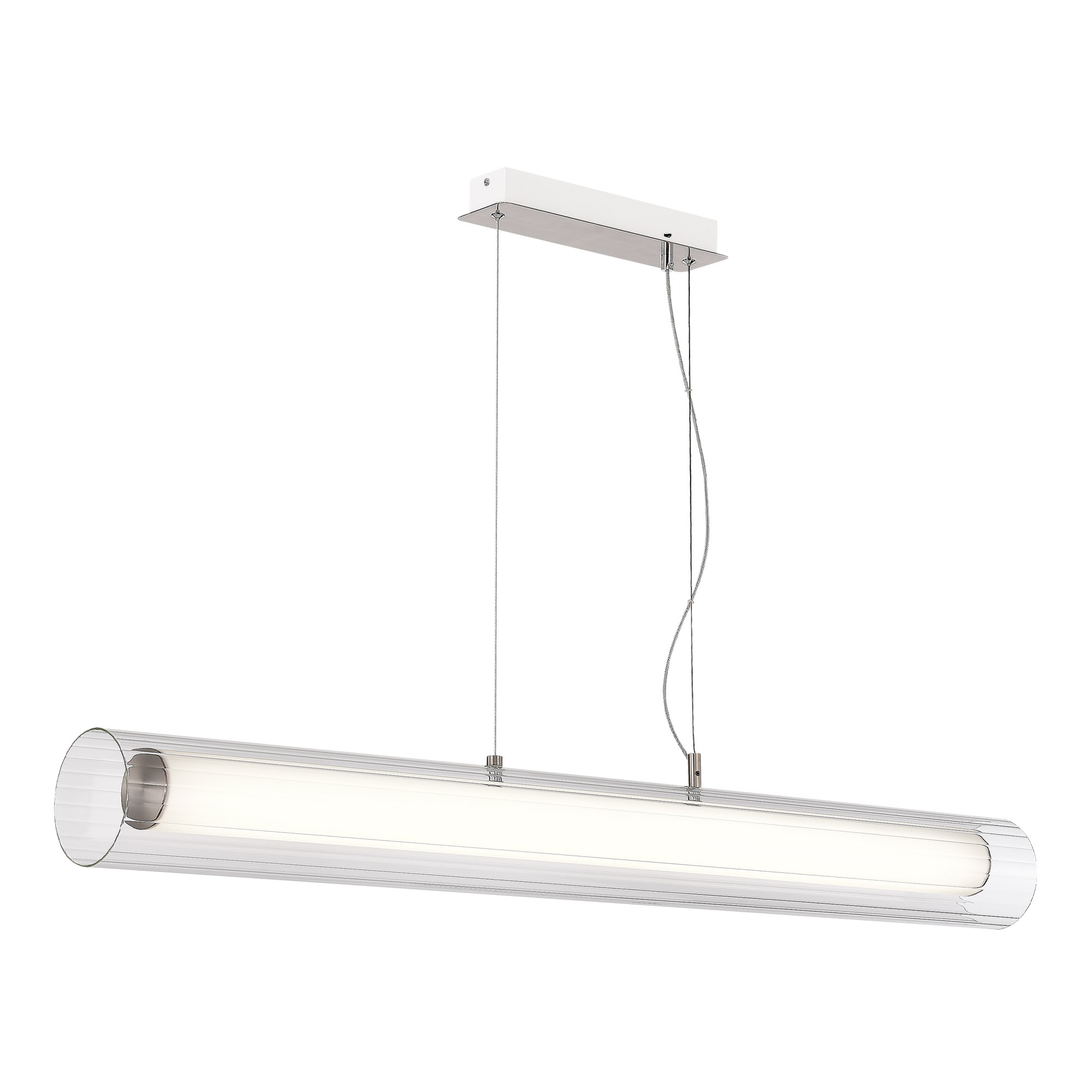 SL2010.113.01 Светильник подвесной ST-Luce Никель/Белый, Прозрачный LED 1*40W 3000K/4000K ЭНФИС