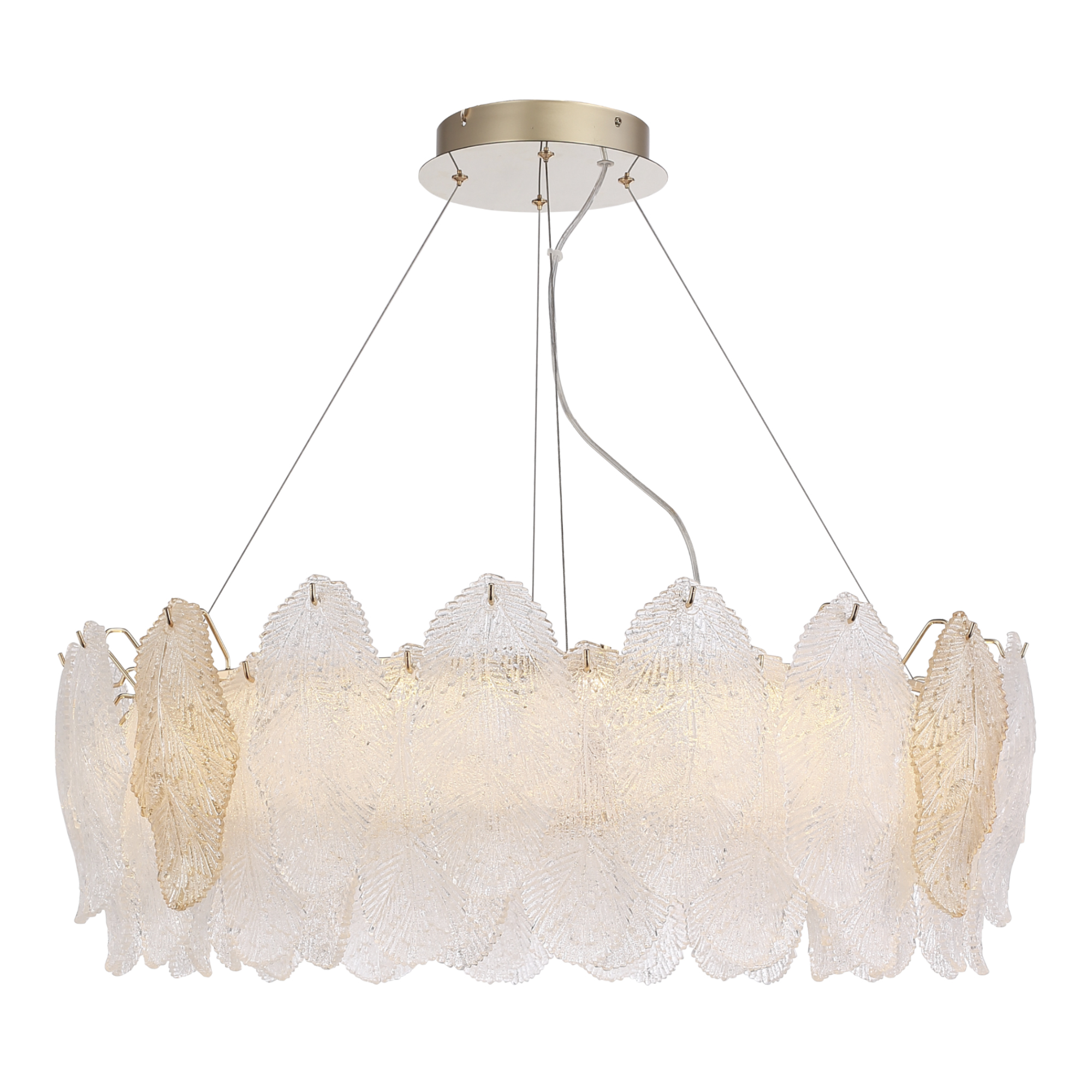 SL6135.223.01 Светильник подвесной ST-Luce золотистый/белый, янтарный LED 1*56W 3000K ЛАЙТА